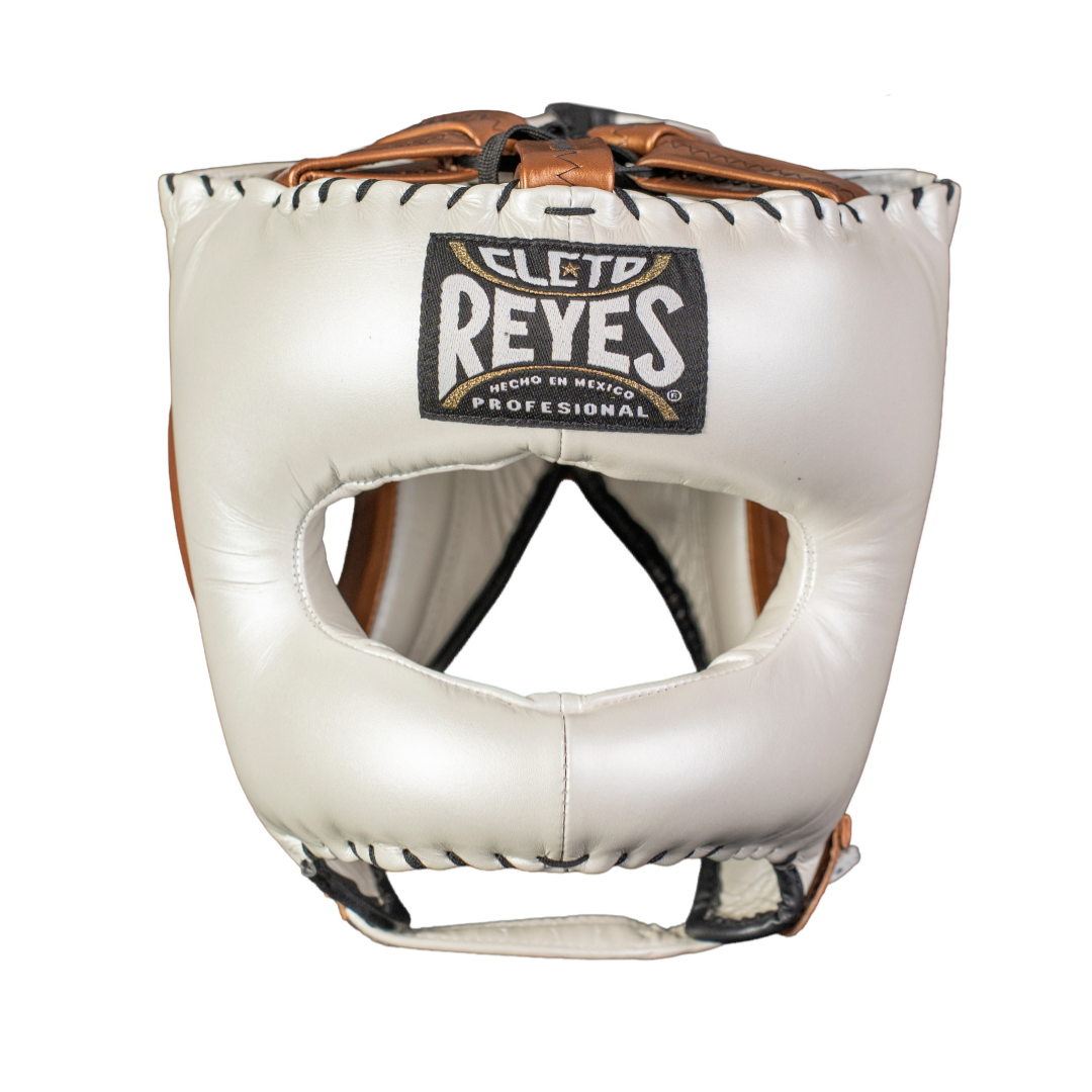 PROTECTOR DE CABEZA TRADICIONAL EN PIEL DE RES PERLA/COBRIZO