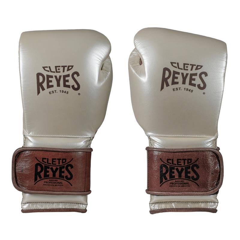 GUANTE DE ENTRENAMIENTO EN PIEL DE RES 12 OZ C/CIERRE DE CONTACTO BLANCO PERLA/VINTAGE CAFE