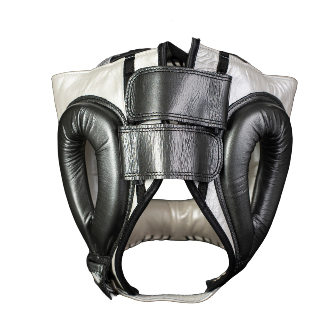 PROTECTOR DE CABEZA TRADICIONAL EN PIEL DE RES PERLA/GRIS OXFORD