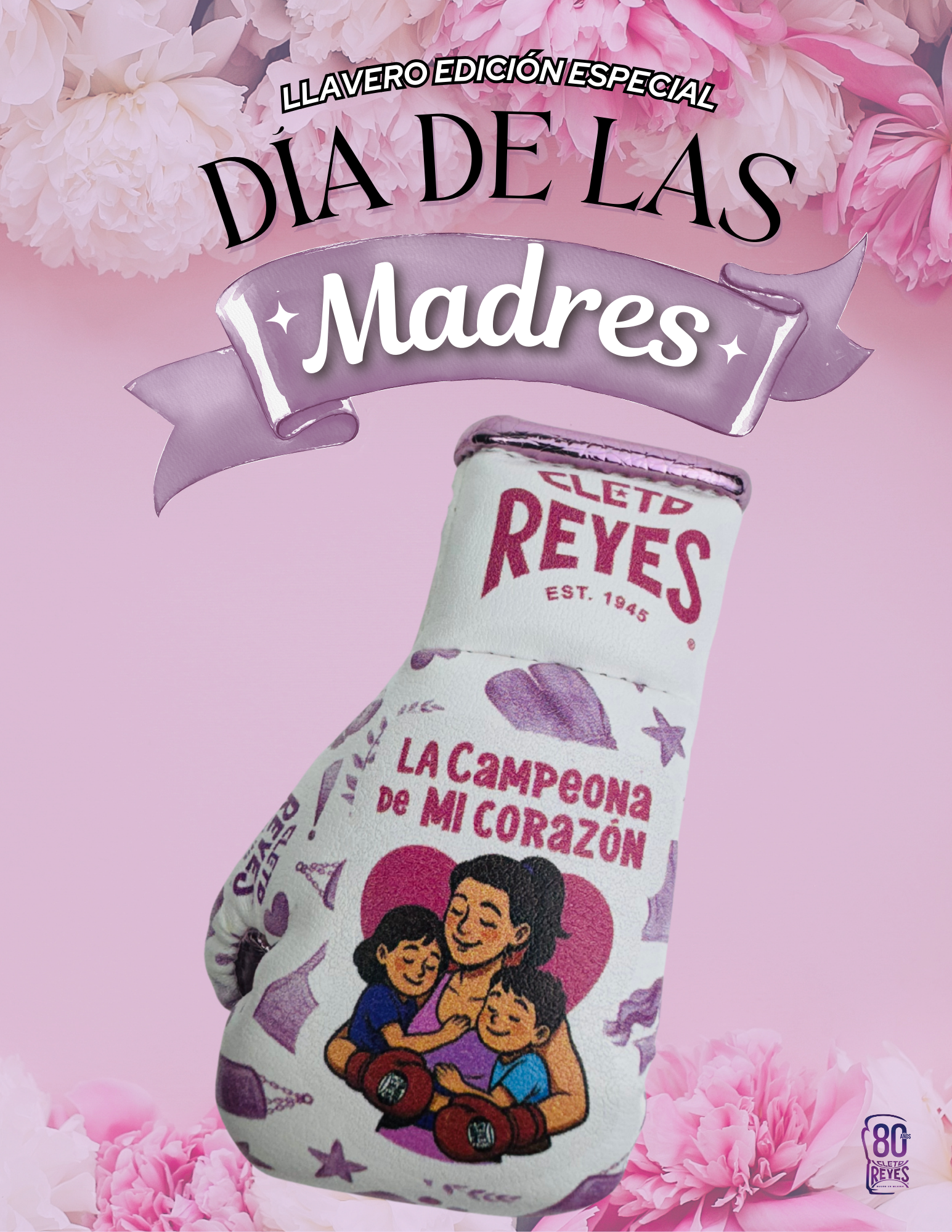 Guante Miniatura Sintético 100% Con Llavero Edición Especial "LA CAMPEONA DE MI CORAZÓN"