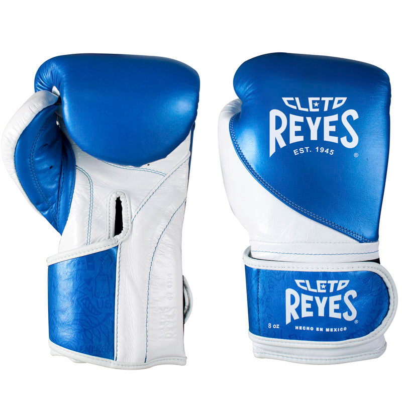 Guantes Cleto Reyes de alta precisión Azul metálico/Blanco