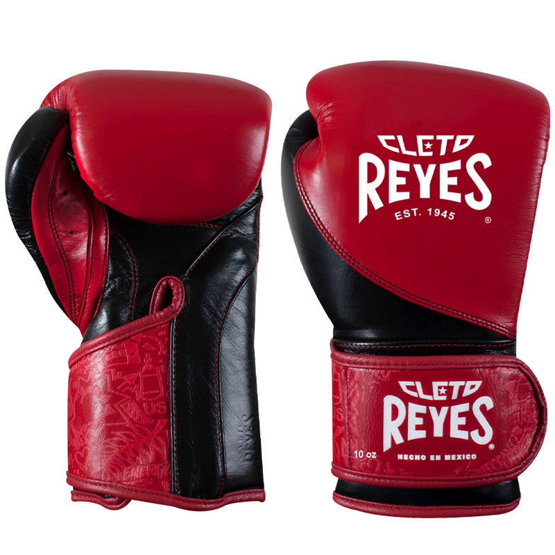 Cleto Reyes high precision leather gloves, red/black