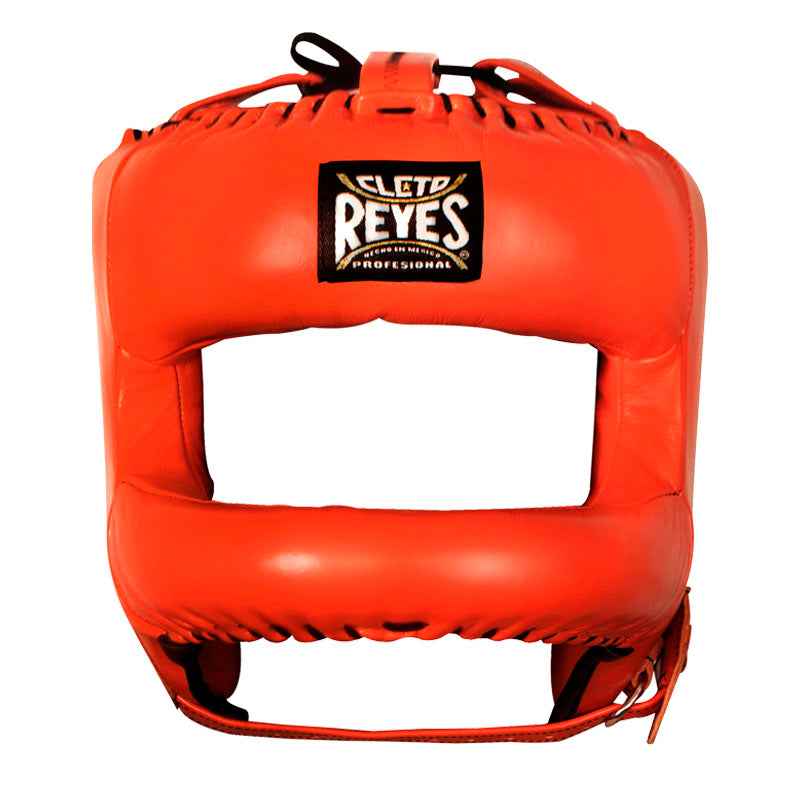 Cleto Reyes head protector with nylon U bar in leather