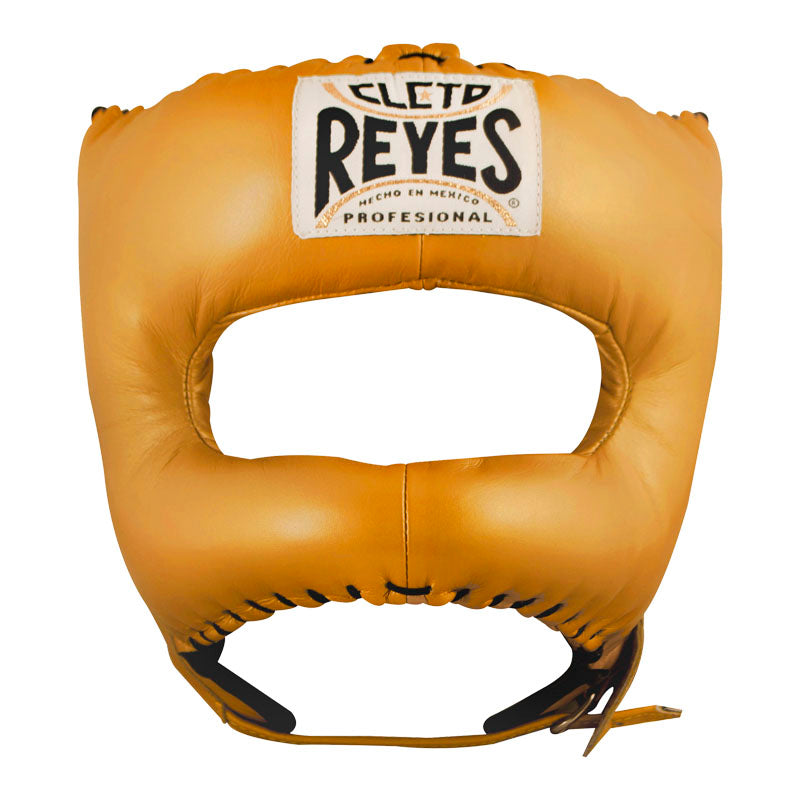 Cleto Reyes head protector with nylon V bar in leather