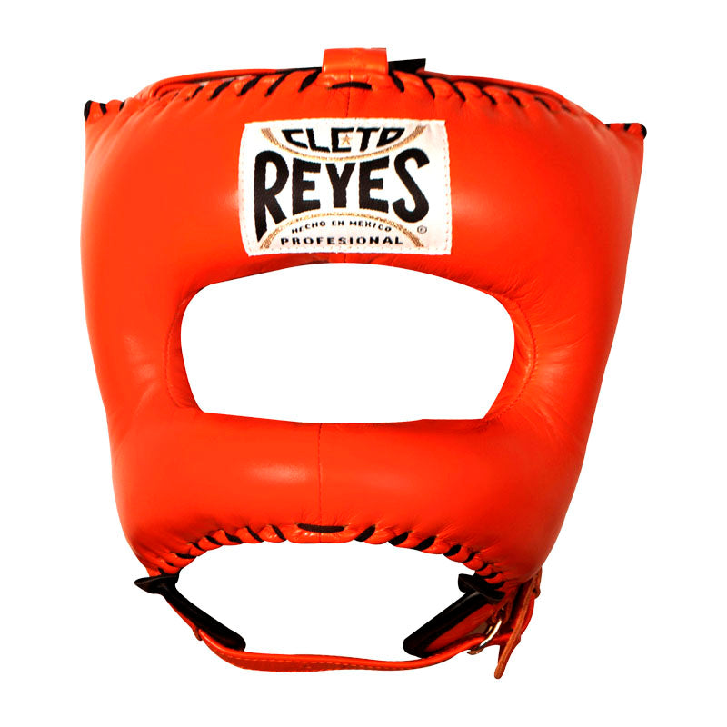 Cleto Reyes head protector with nylon V bar in leather