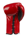 Guante Profesional con Agujeta, en Cuero de res, 12 oz, Rojo y Negro