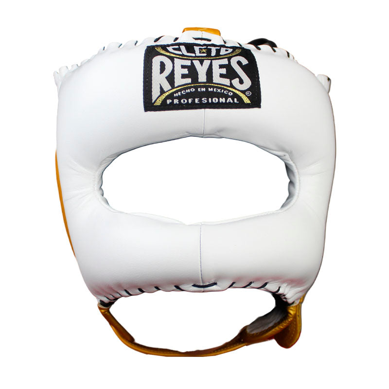 Cleto Reyes head protector with nylon V bar in leather