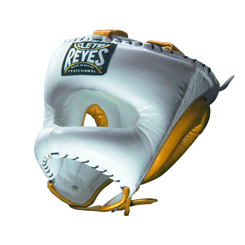 Cleto Reyes head protector with nylon V bar in leather