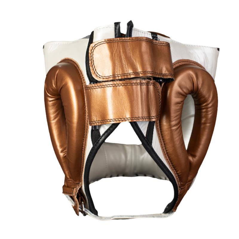 PROTECTOR DE CABEZA TRADICIONAL EN PIEL DE RES PERLA/COBRIZO