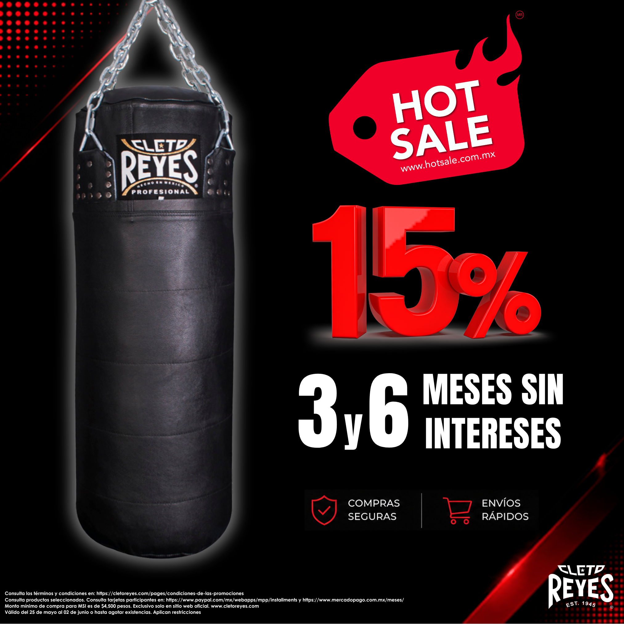 Costal Cleto Reyes para boxeo en piel, grande