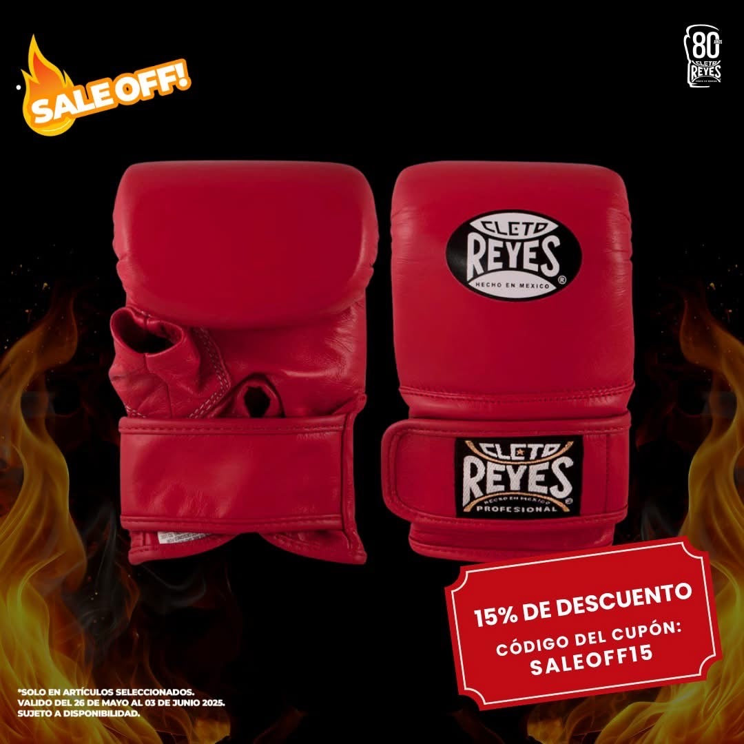 Guanteletas Cleto Reyes con cierre de contacto en piel de res