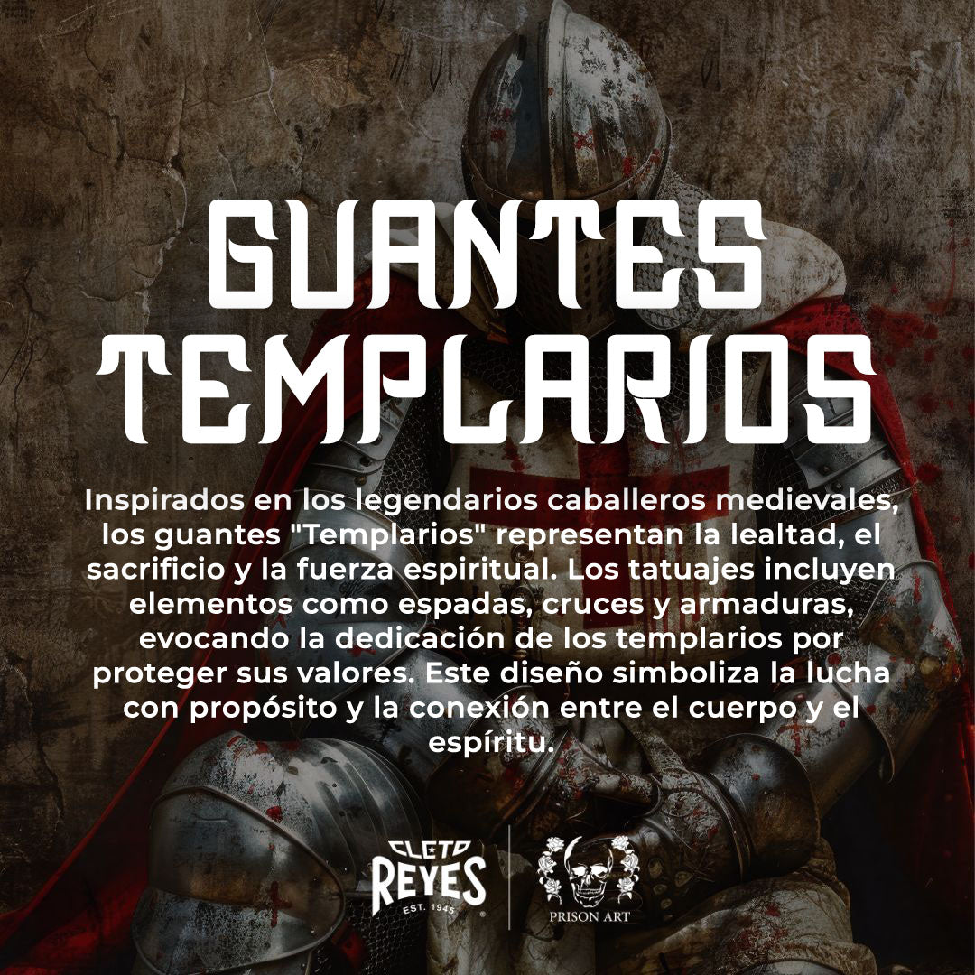 Guantes de colección tatuados a mano, "Templarios"