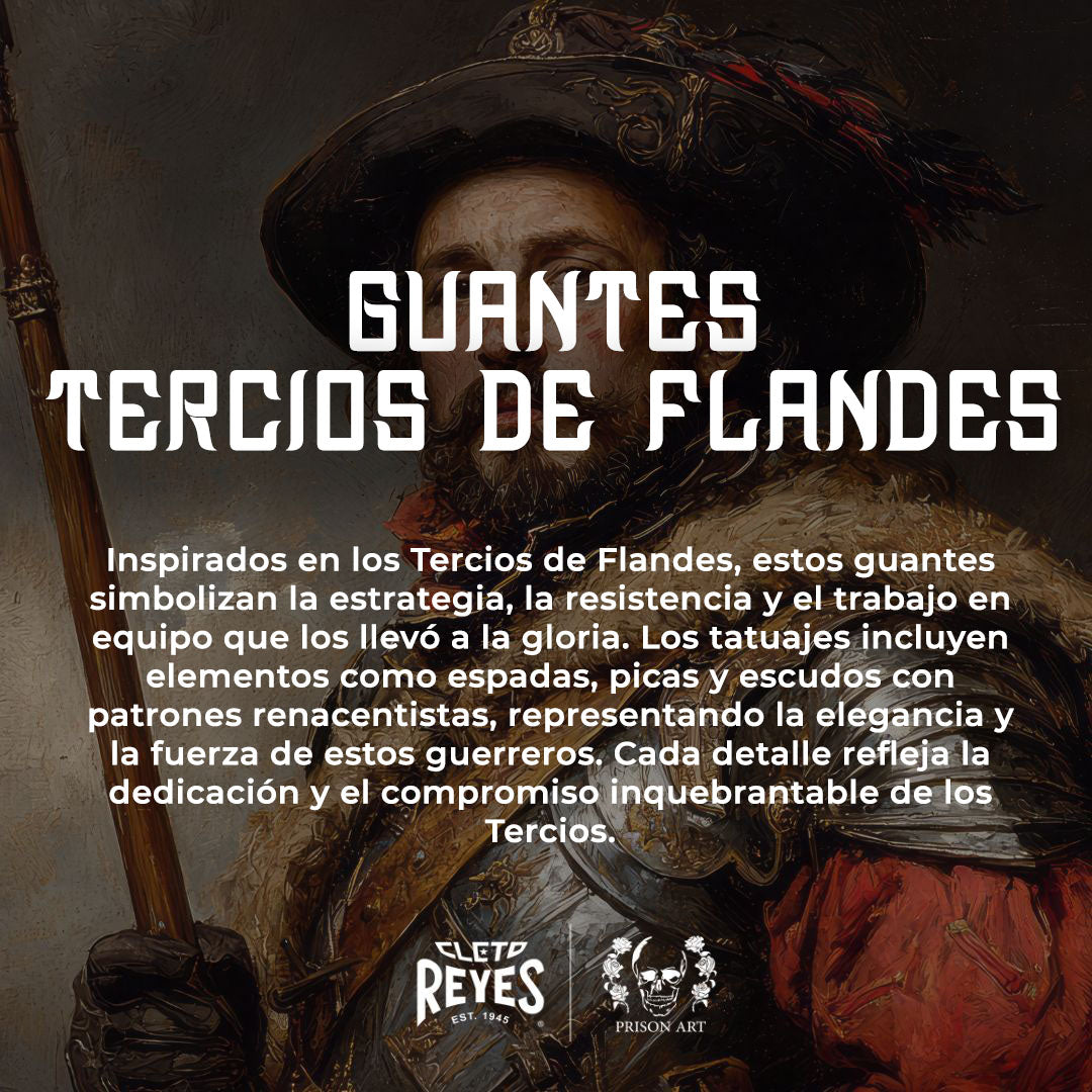 Guantes de colección tatuados a mano, "Tercios de Flandes"