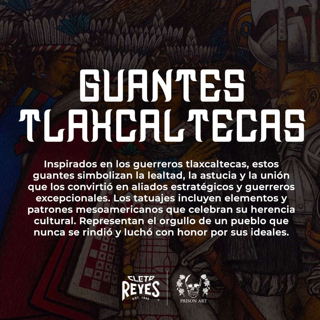 Guantes de colección tatuados a mano, "Tlaxcaltecas"