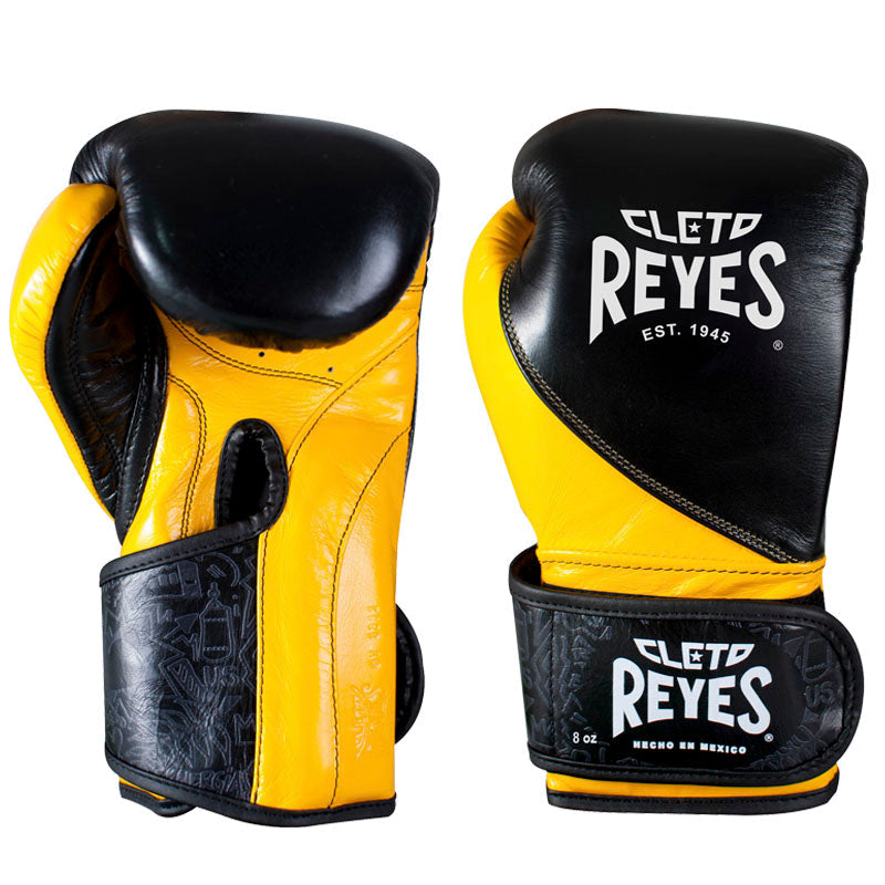 Guantes Boxeo Cleto Reyes, Profesionales, Velcro, Kick Boxing, Muay Thai,  16 oz., Amarillo