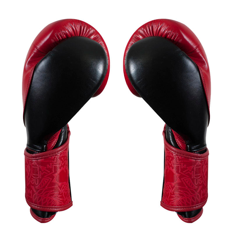 Cleto Reyes high precision leather gloves, red/black